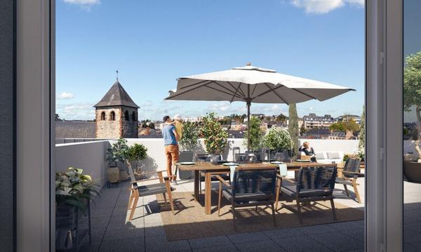 LAVAL plein centre ville Appartement T4 neuf dernier étage 80.82m² terrasse + garage