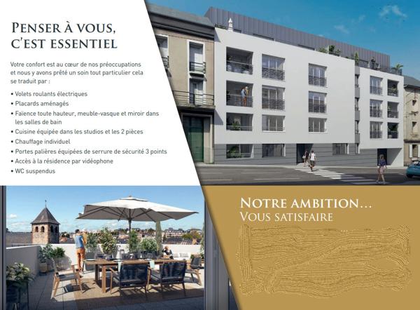 LAVAL plein centre ville Appartement T4 neuf dernier étage 80.82m² terrasse + garage