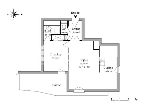 Location Appartement 2 pièces 50.25 m² - TRAVERSE DE LA GOUFFONNE Marseille 13009
