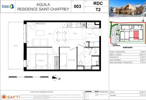 Appartement VEFA avec terrasse sud station de ski Serre-Chevalier