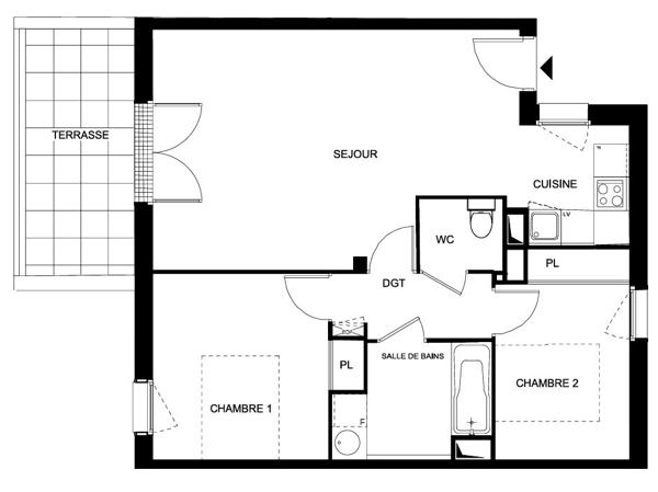 Appartement T3 de 62 m² à louer proximité Borderouge