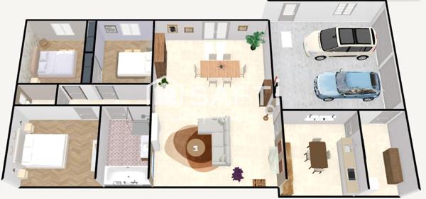 Maison de plain-pied, 100m2, idéalement situé
