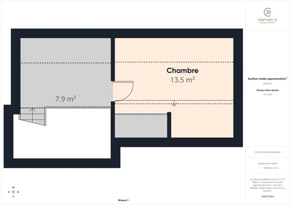 Appartement F3 à vendre  3 pièces - 51,37 m 2   RAMBOUILLET  - 78