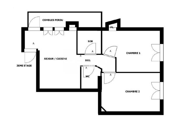 COLOMBES CENTRE – 3 PIÈCES – 2 CHAMBRES – DERNIER ÉTAGE – 44,75 M² CARREZ / 58,72 M² AU SOL