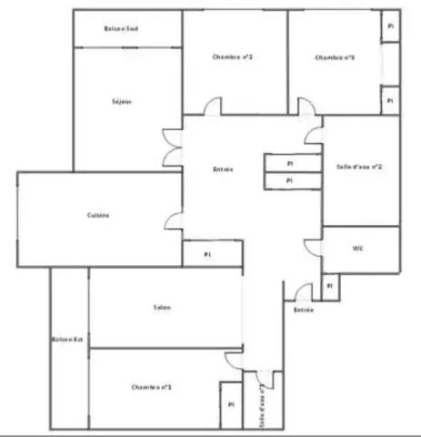 Croix-Rousse – T5 128 m² traversant, double balcon, 6ème étage avec ascenseur