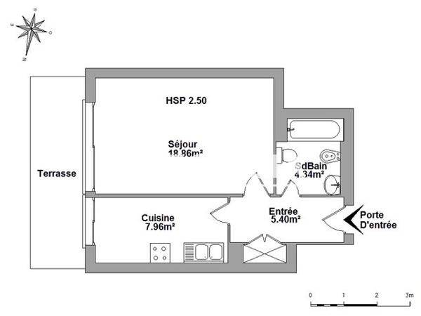 Location Studio 36.6 m² - 183 AVENUE DE PESSICART Nice 06100