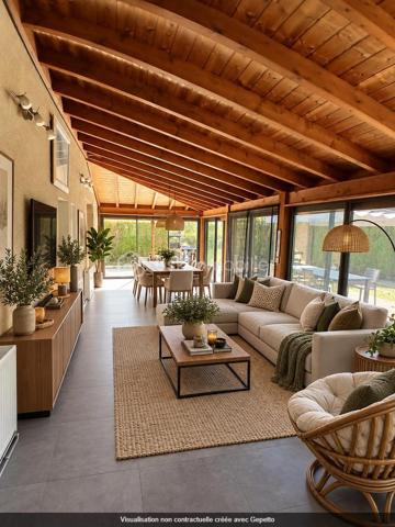 Laissez vous séduire pour cette ancienne maison spacieuse, édifiée sur une parcelle de 29 ares, dans un cadre de vie au calme et de verdure, à dix minutes de Rioz.
Imaginez vous....dans cette maison qui vous propose: une entrée, une grande cuisine intégrée avec un ilot central, une véranda (2007) de 32m2 très lumineuse comprenant plusieurs sorties sur terrasse et jardin, faisant office d'espace repas et éventuellement salon ou bureau etc..., une salle d'eau équipée moderne de 2019 (douche), un salon et son insert au bois.
A l'étage, vous trouvez, une grande chambre avec poutres apparentes, et une ou deux chambres selon vos besoins, un espace pouvant etre une salle d'eau ou cabinet de toilette pour l'étage.
De plus, dans un autre espace de la maison deux chambres spacieuses d'environ 20 et 25m2.
Votre maison est alimentée par un chauffage central bois+ insert,  une piscine de 2010, et en annexe de la maison, une ancienne écurie, et un autre batiment pour habitation éventuellement, une grande cour pour stationner mini 4 voitures, prévoir assainissement aux normes, honoraires inclus charge vendeur.
Pour information, les photos intérieur de la véranda+salon et chambres sont du home-staging d'aménagement virtuel, pour avoir des idées de décoration.
Renseignements et rendez vous de 8h à 20 h du lundi au samedi.
