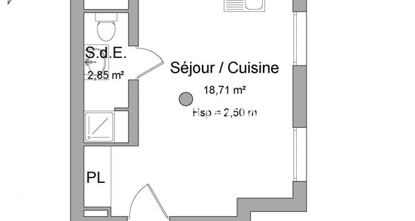 Location Studio 21.56 m² - Conflans-sainte-honorine 78700