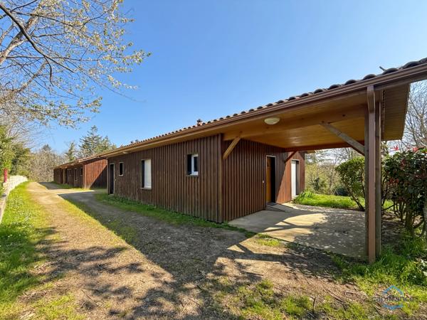 Dpt Landes (40), à vendre EUGENIE LES BAINS immeuble de rapport composé de 5 logements loués avec 5 abris voitures sur 2596 m² de terrain, au calme