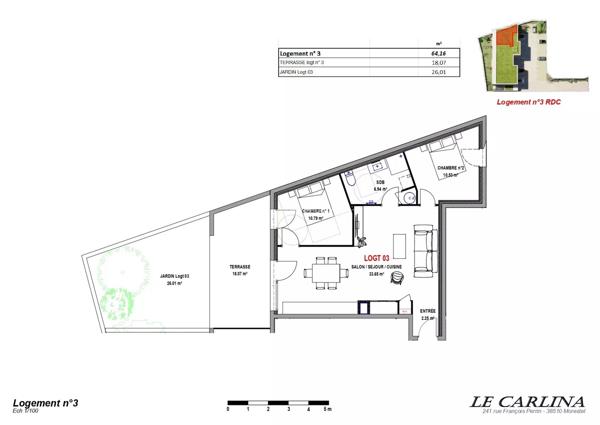 Vente Appartement 3 pièces 64 m2 à Morestel