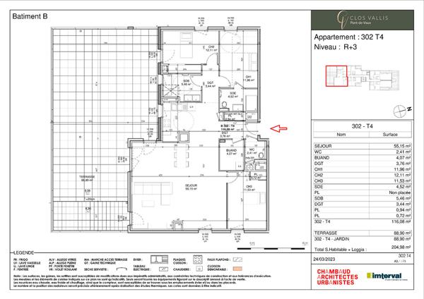 Appartement 4 pièces 116 m2