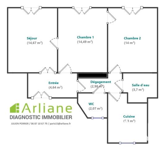 Appartement à vendre 3 pièces 61,85 m² Neuilly-sur-Seine