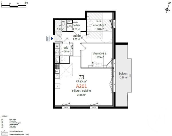 Appartement T3 à vendre  3 pièces - 73,25 m2 PLENEUF VAL ANDRE - 22