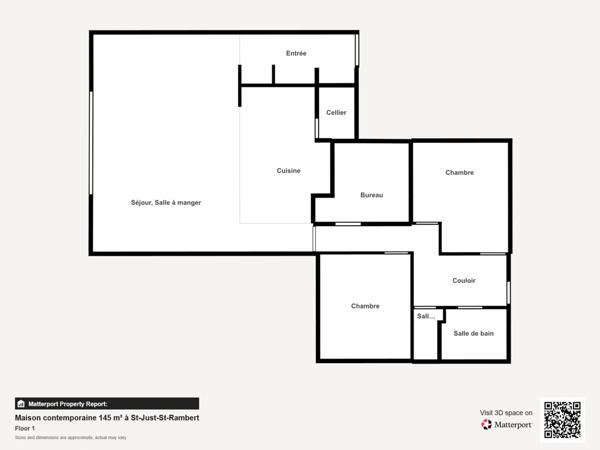 St-Just-St-Rambert, maison d'architecte 147 m², 4 chambres, garage double sur terrain de 1000 m²