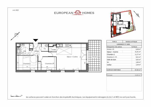 Appartement à vendre    2 pièces • 67,34 m2 La Chevrolière