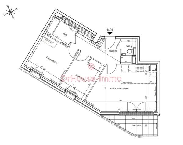 Appartement à vendre 3 pièces de 60 m²