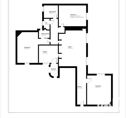 Appartement à vendre 4 pièces 98,1 m² Paris 17