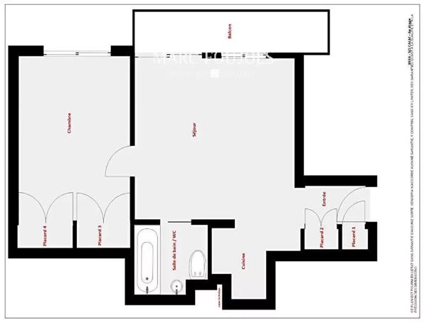 2 pièces, 6ème étage, balcon, résidence HESPERIDES