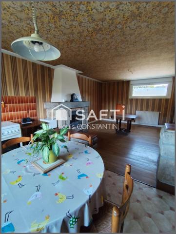 Maison d'habitation de 118 m2, 5 chambres, vie de plain-pied, garage, campagne