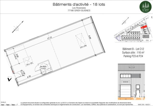 Local d’activité à vendre 116 m² Grisy-Suisnes