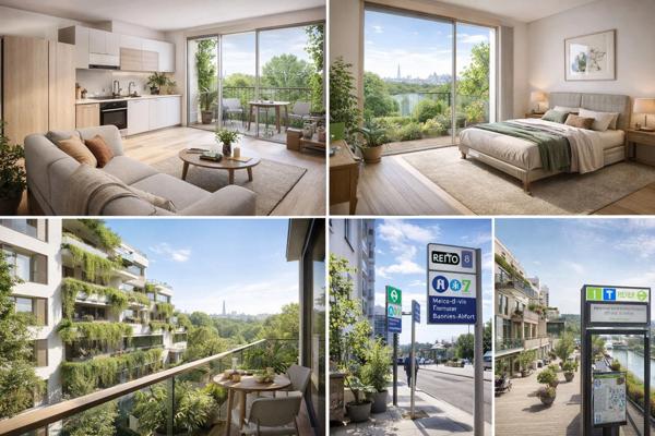 Appartement 2 pièces avec terrasse – Résidence au cœur d’un parc boisé – Ivry-sur-Seine