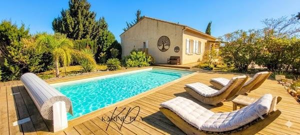 Villa de plain-pied 4 faces avec piscine  -  Terrain constructible et divisible de 2 442 m² -  Sallèles-d'Aude ? Proche Narbonne