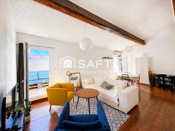 Appartement T3 duplex esprit loft avec terrasses et cave