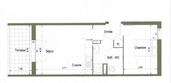 Appartement 2 pièces - 40 m² Exclusivité efficity