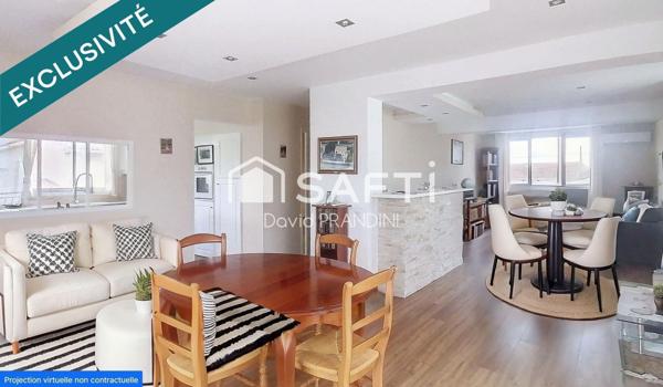 maison 4 faces +appartement T3- garage, jardin