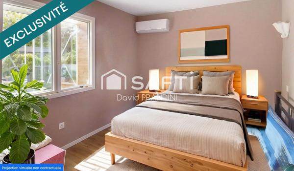 maison 4 faces +appartement T3- garage, jardin