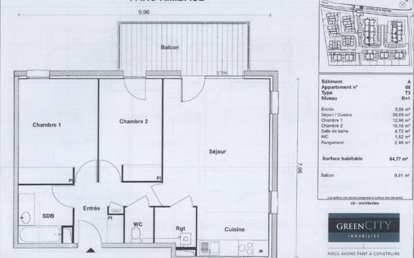 Appartement à louer    3 pièces •  Tournefeuille
