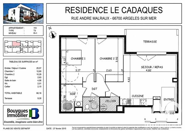 Appartement à vendre 3 pièces 60,55 m² Argelès-sur-Mer