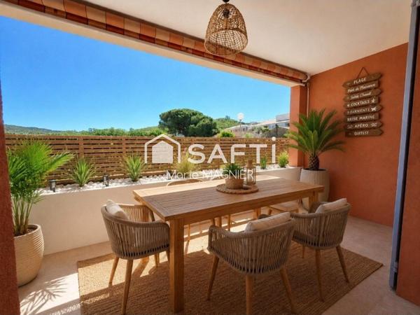 Appartement T2 avec terrasse dans résidence avec piscine à La Croix-Valmer : le parfait pied-à-terre entre mer et centre-ville !