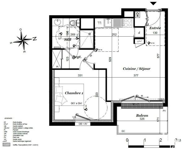 Appartement 2 pièces de 42 m² à Langueux (22360)