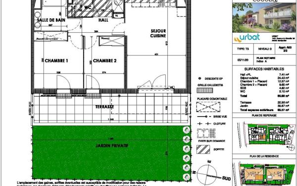 Appartement à louer    3 pièces •  Cogolin