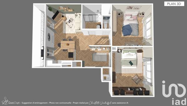 Appartement 3 pièces de 65 m² à Marseille (13006)