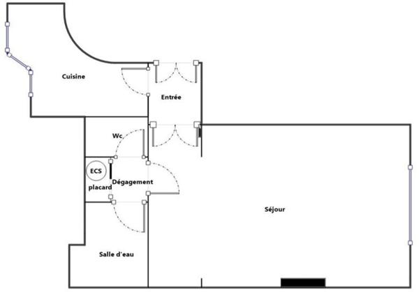 Studio 35m² haussmannien, emplacement central