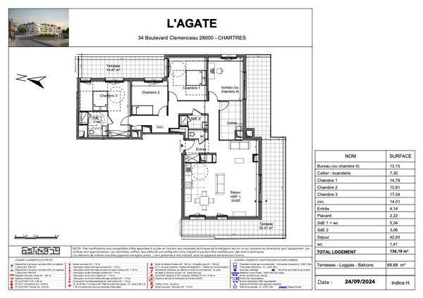 Appartement Chartres 5 pièces 136.19 m2