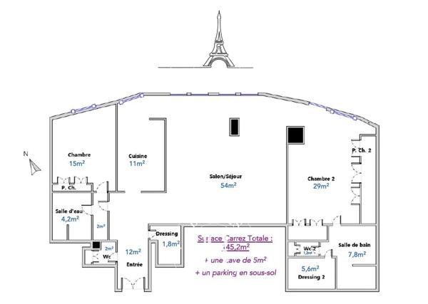 Puteaux, Appartement 3 Chambres -  143 m² à vendre