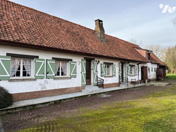 5 minutes d'Hesdin, Maison 3 chambres avec jardin et garage/dépendances.