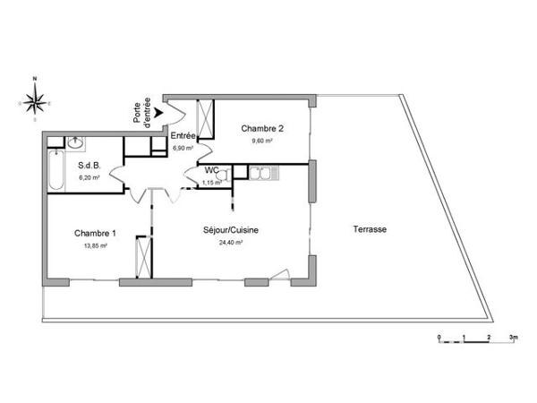 Location Appartement 3 pièces 62.1 m² - 64 RUE DANIEL MAYER Tours 37100