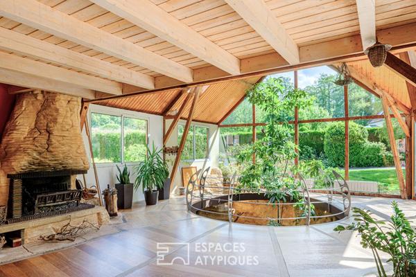 « L’Inattendue » aux portes du Vexin: Une maison spectaculaire et sa piscine intérieure.