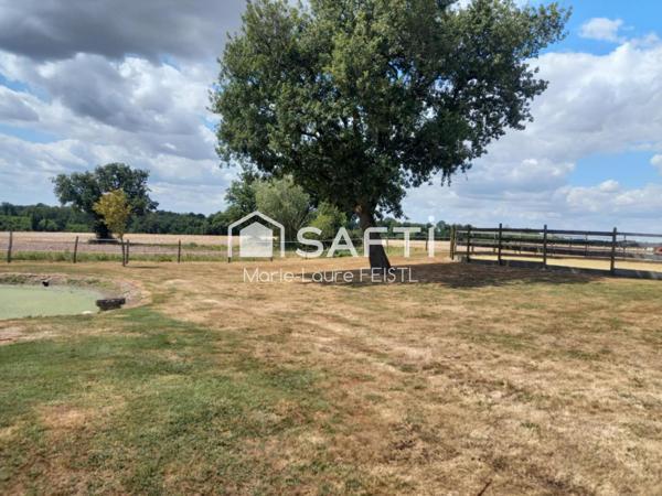 Amoureux de la nature et des chevaux, ce bien est fait pour vous ! Cette maison de 130 m² habitables, avec un grenier aménageable, se compose de :  3 chambres,  De grandes pièces de vie, avec une salle à manger et un vaste salon,  2 salles de bain,  2 WC.  La propriété comprend également plusieurs dépendances, 3 box à chevaux et un rond de longe, parfait pour les passionnés d’équitation. Le terrain de 8 000 m² offre un vaste espace extérieur, idéal pour profiter de la nature ou réaliser divers projets.