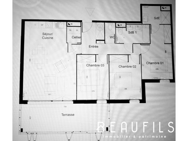 Candillargues (34130) Appartement 4 pièces 85 m² au dernier étage avec une terrasse de 17 m2