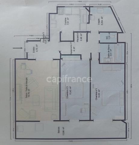 Hyères Gare - Appartement T3 - 77m² - Avec garage individuel