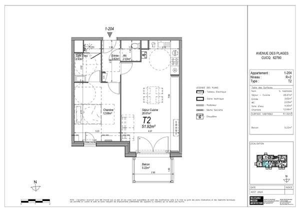 Appartement Stella 2 pièces 51.92 m²