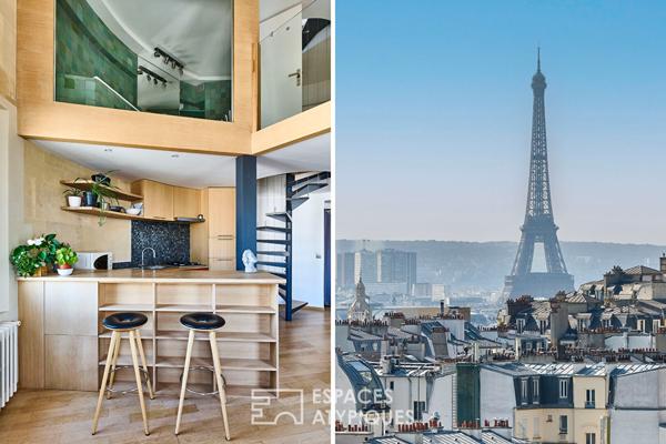 Derniers étages sous dôme avec vue panoramique sur Paris