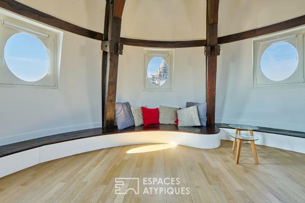 Derniers étages sous dôme avec vue panoramique sur Paris