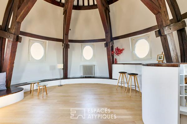 Derniers étages sous dôme avec vue panoramique sur Paris