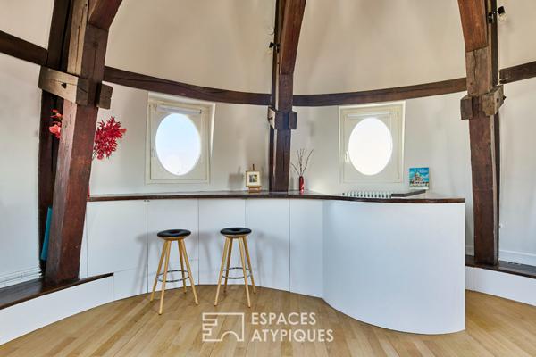 Derniers étages sous dôme avec vue panoramique sur Paris